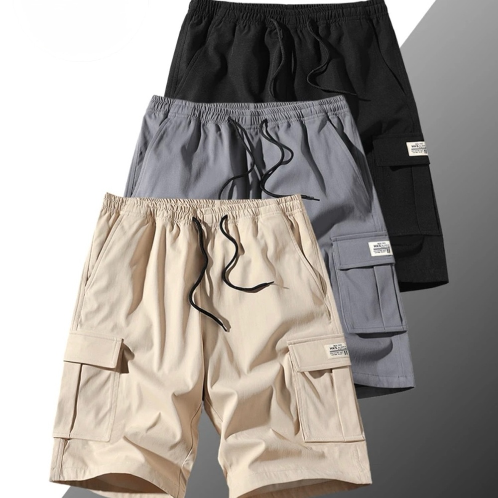 3pcs Cargo Shorts For Men, Summer Thin Casual Bermuda Shorts, Outdoor Wear